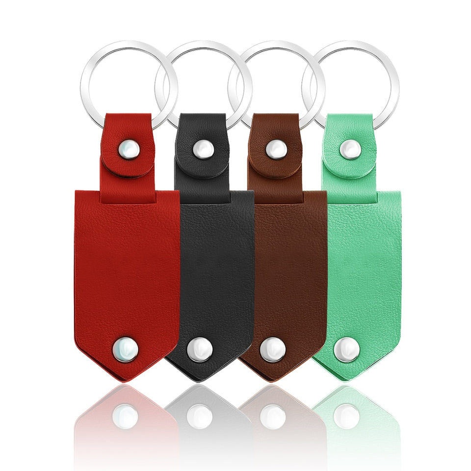 Autocollant de miroir de porte-clés porte-clés en cuir personnalisé