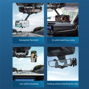 Rotating and retractable cell phone holder