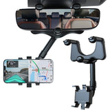 Rotating and retractable cell phone holder