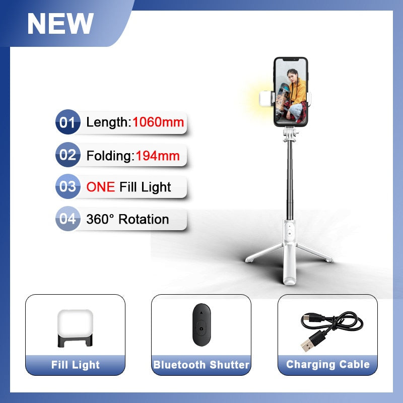 6 in 1 kabelloser Bluetooth-Selfie-Stick
